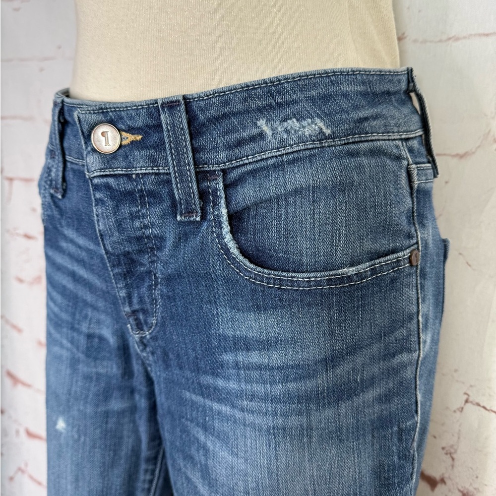 ANTHRO PILCRO Mid Rise Waist 28 Inches Size 27 Distressed Medium Wash Denim Jean - Picture 7 of 15